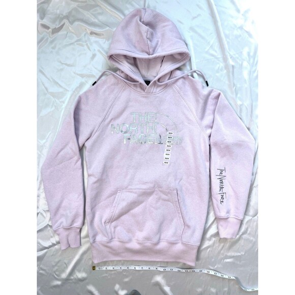 The North Face Women's Hoodie XS Lavender Purple Silver Metallic Foil Logo NWT - Picture 2 of 9